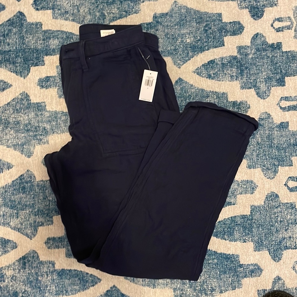 Ever worn, linen like material, navy blue